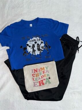 Youth Cheer Bundle Size M– Graphic Tee,‎ iON Athletic Warm-Up Pants & Cheer Bag